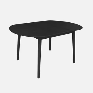 Oval extendable dining table solid hevea wood oak finish 4-6 seats Lisa