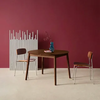 Oval Extendable Dining Table Lisa Solid Hevea and Oak Wood 4-6 Seater