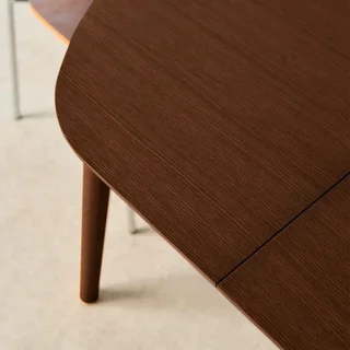 Oval Extendable Dining Table Lisa Solid Hevea and Oak Wood 4-6 Seater