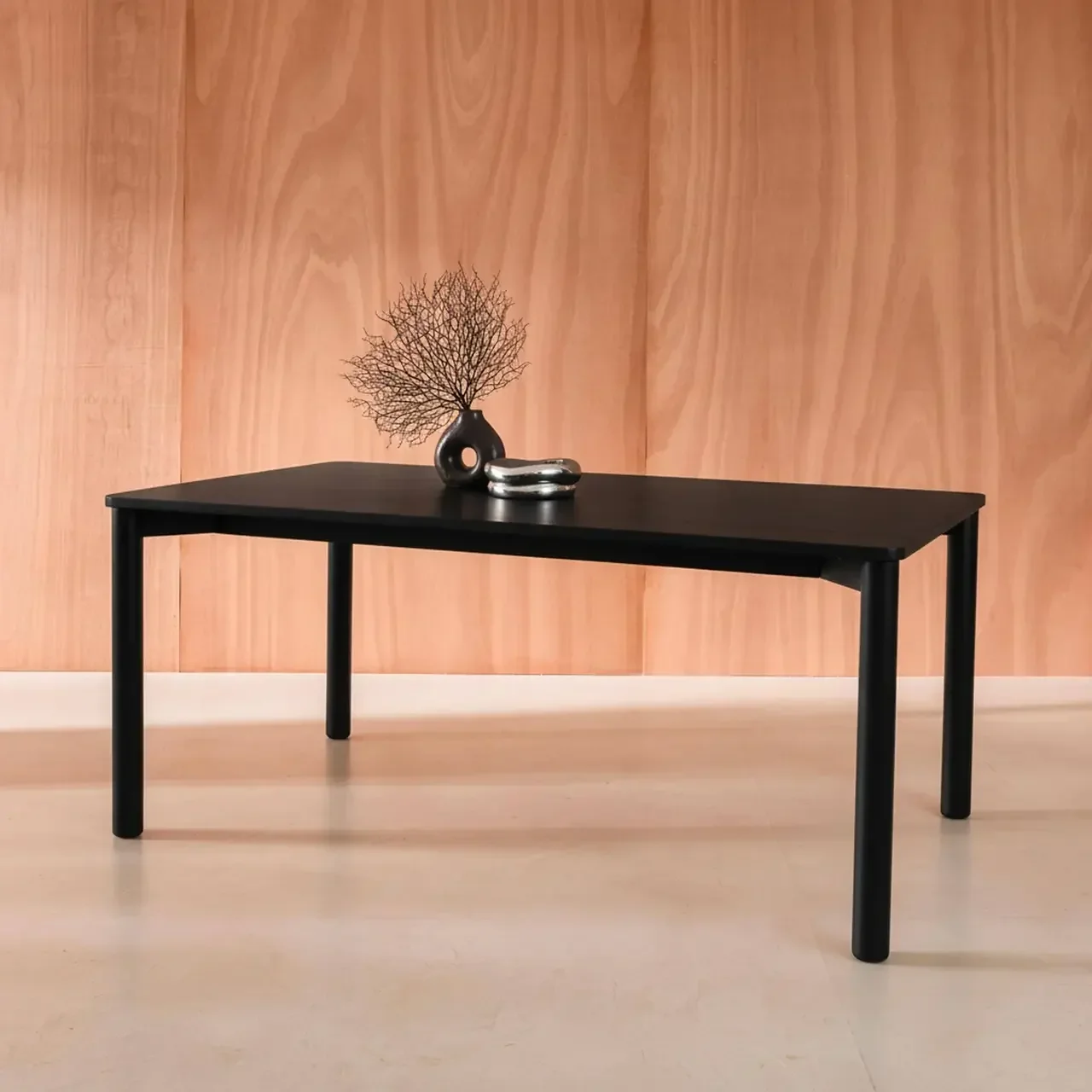 Table à manger rectangulaire hévéa massif 6 personnes chêne naturel