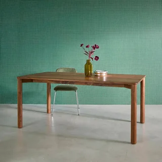 Table à manger rectangulaire hévéa massif et chêne 6 places Solene