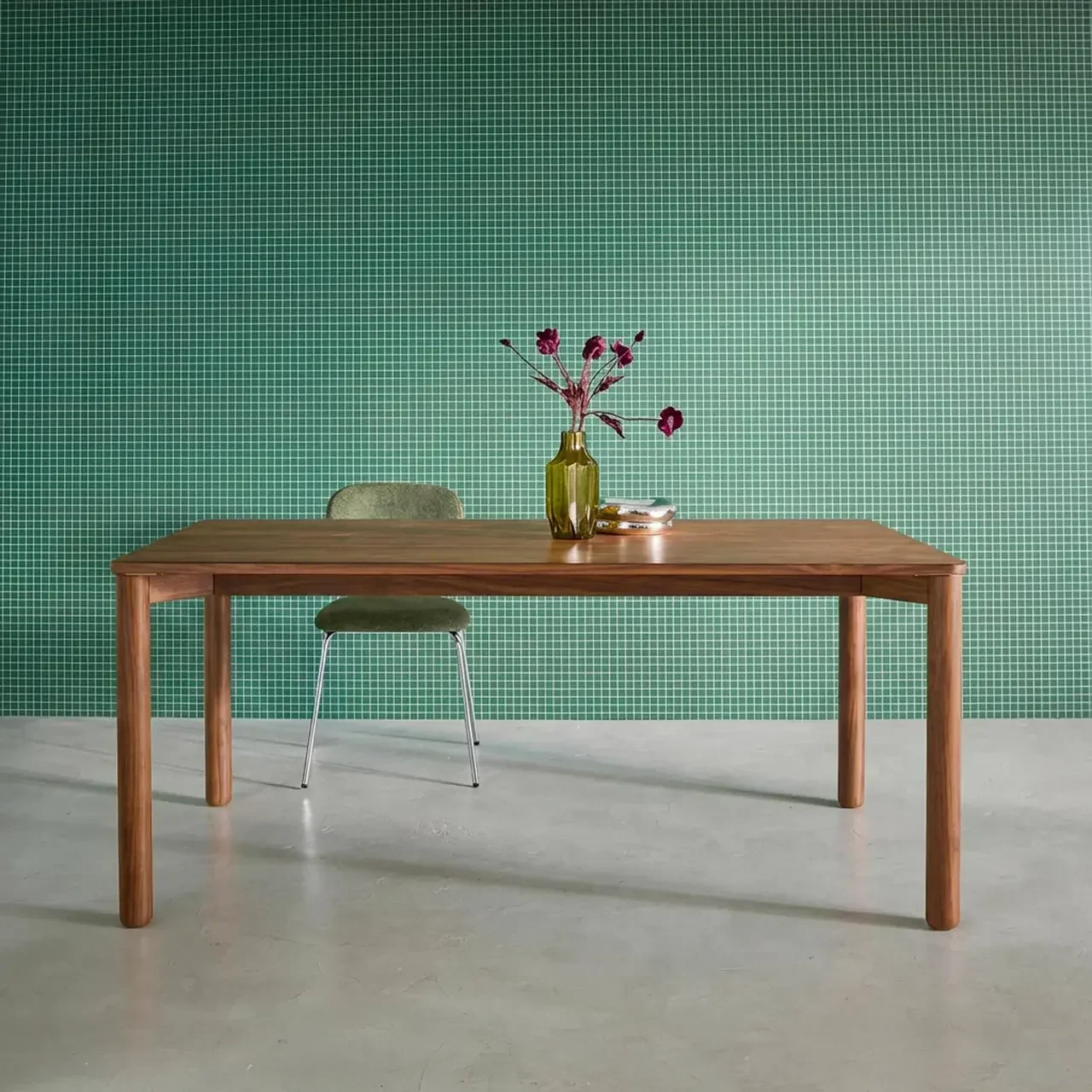 Table à manger rectangulaire hévéa massif et chêne 6 places Solene