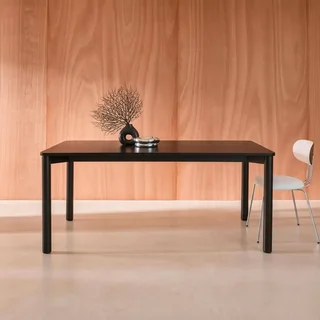 Table à manger rectangulaire hévéa massif 6 personnes chêne naturel