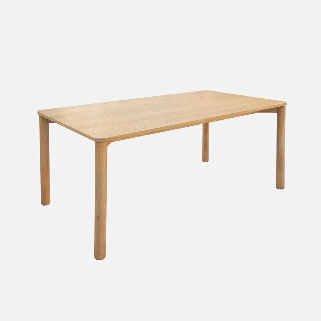 Table à manger hévéa massif chêne 6 personnes Solene