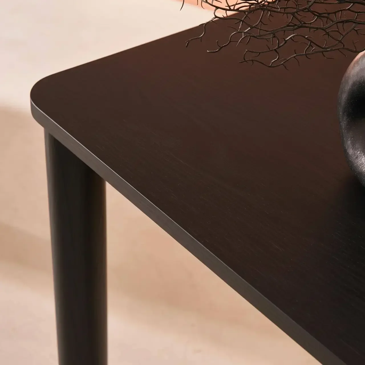 Table à manger rectangulaire hévéa massif 6 personnes chêne naturel