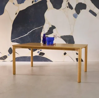 Table à manger hévéa massif chêne 6 personnes Solene