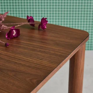 Table à manger rectangulaire hévéa massif et chêne 6 places Solene