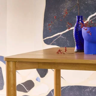 Table à manger hévéa massif chêne 6 personnes Solene