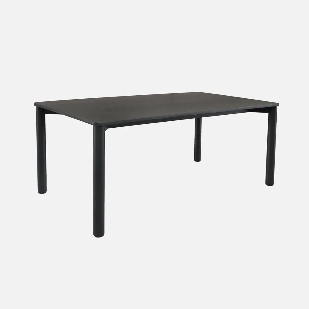 Table à manger rectangulaire hévéa massif 6 personnes chêne naturel