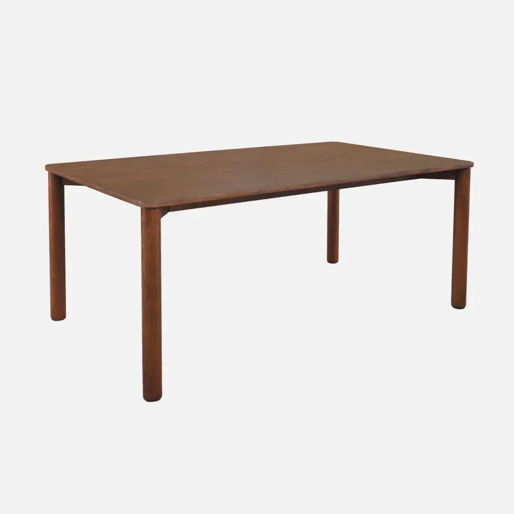 Table à manger rectangulaire hévéa massif et chêne 6 places Solene