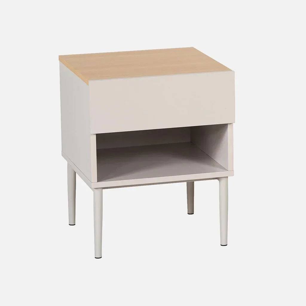 Table de nuit industrielle métal bois 1 tiroir Ashton