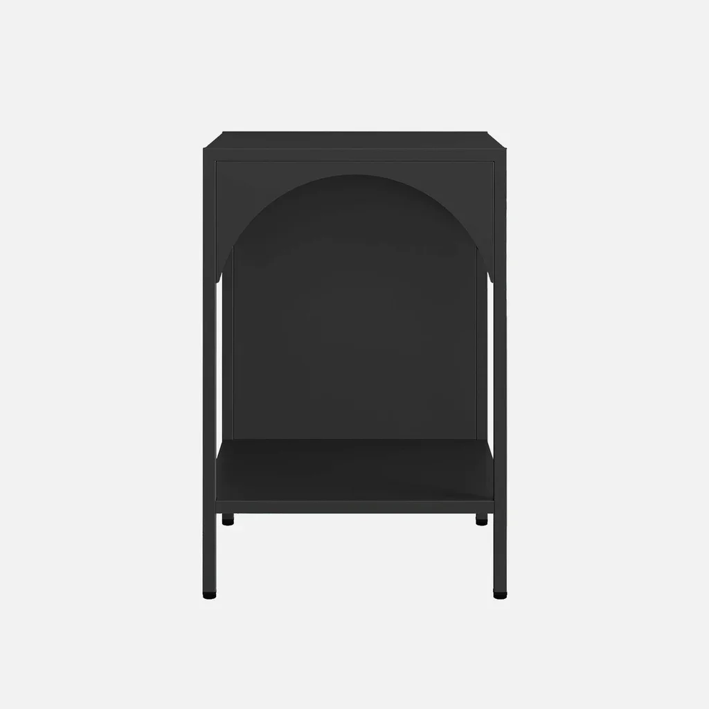 Table de nuit industrielle métal noir style loft moderne