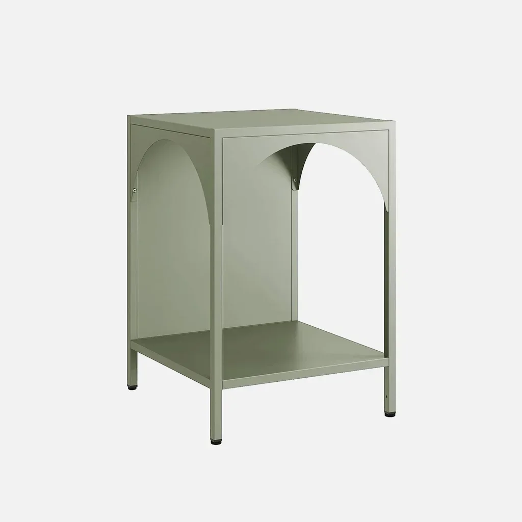 Table de nuit industrielle métal noir design loft minimaliste