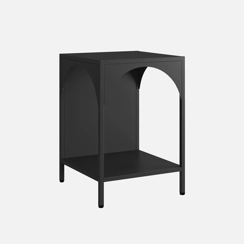 Table de nuit industrielle métal noir style loft moderne