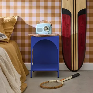 Table de nuit industrielle métal loft design minimaliste chambre