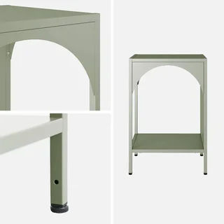 Table de nuit industrielle métal noir design loft minimaliste