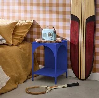 Table de nuit industrielle métal loft design minimaliste chambre