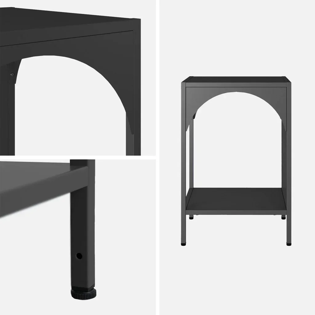 Table de nuit industrielle métal noir style loft moderne