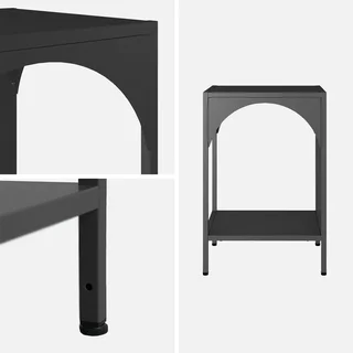 Table de nuit industrielle métal noir style loft moderne