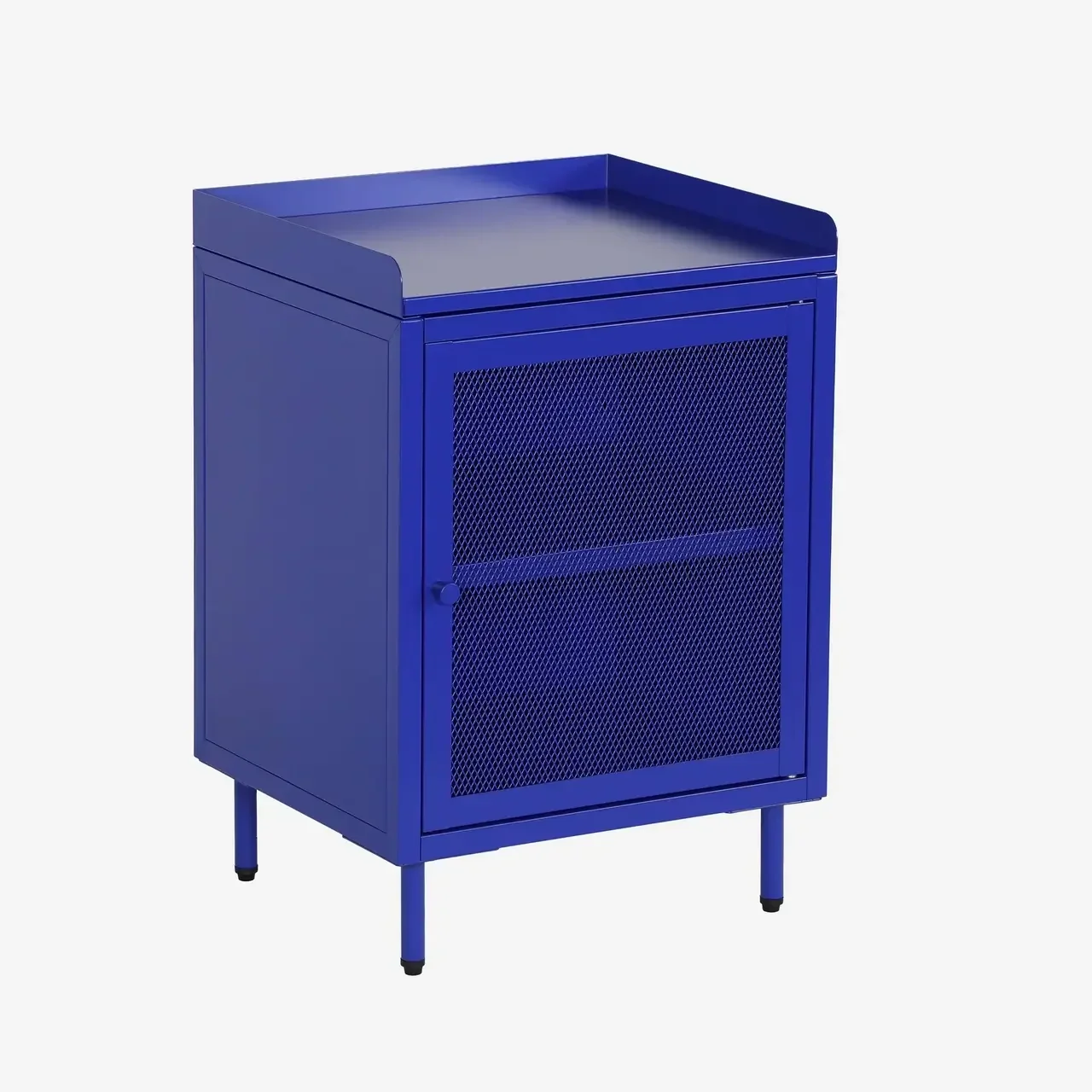 Table de nuit industrielle métal 1 porte grillagée rangement 2 niveaux