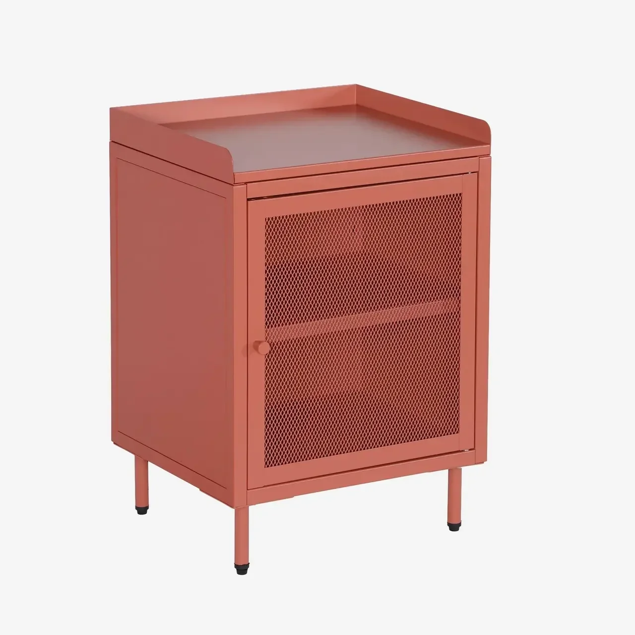 Table de nuit industrielle métal placard grillagé 1 porte chambre