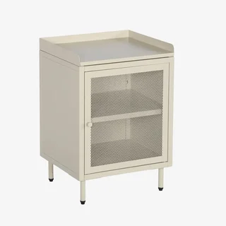 Table de nuit industrielle métal 1 porte grillagée rangement