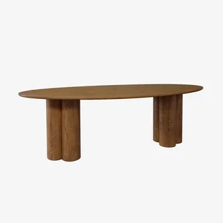 Table ovale 8 personnes bois massif hévéa chêne salle à manger