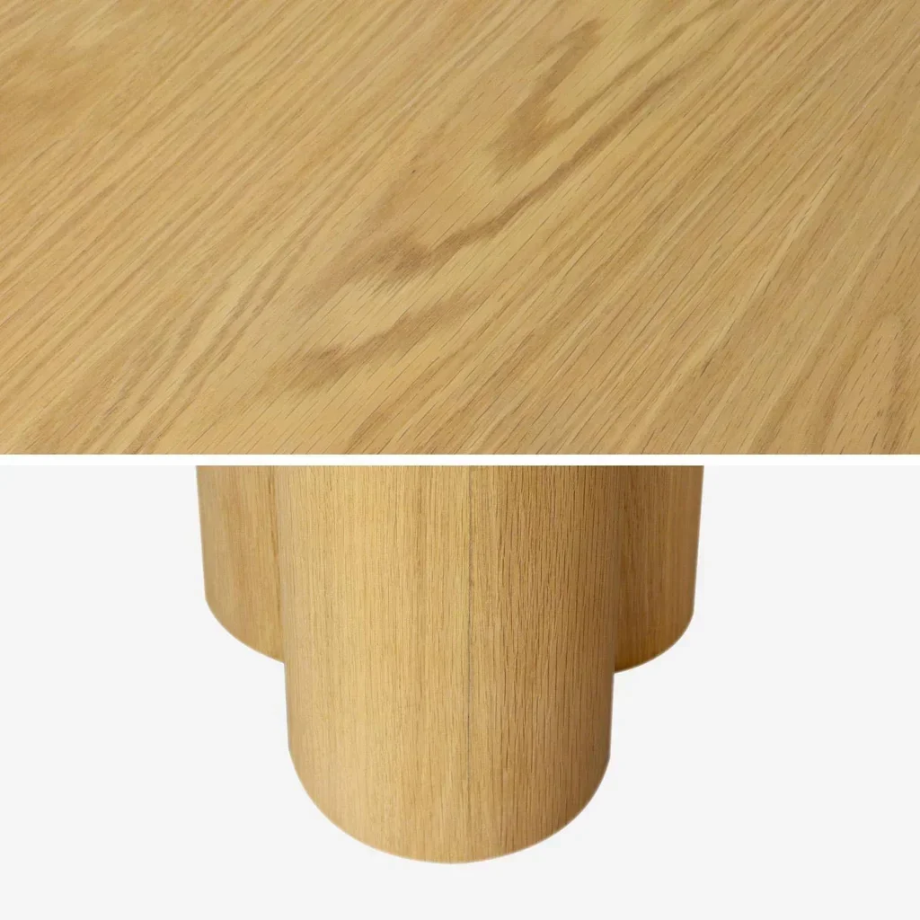 Table ovale 8 personnes hévéa massif chêne Leonore