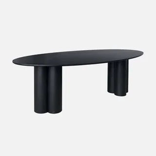 Table ovale 8 personnes bois massif hévéa chêne Leonore