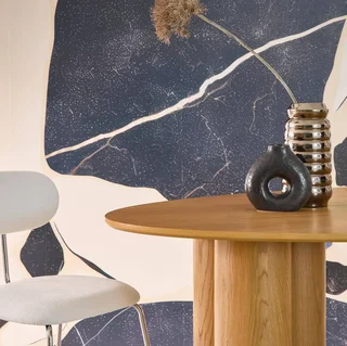 Table ovale 8 personnes hévéa massif chêne Leonore