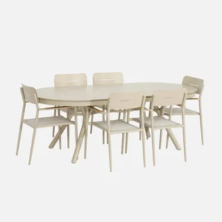 Table de jardin ovale extensible aluminium 6 places Metora Fira