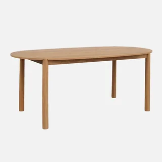 Table ovale hévéa massif 6 personnes Constance 180cm