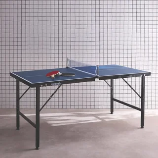 Table ping-pong compacte pliable intérieur avec raquettes et balles