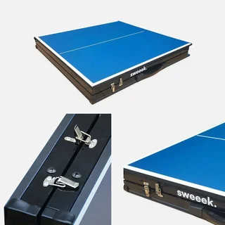 Table ping-pong compacte pliable intérieur avec raquettes et balles