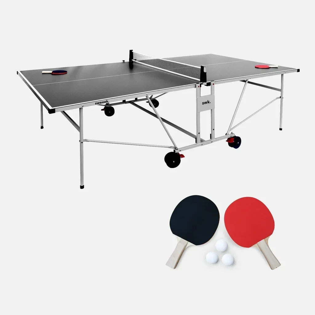 Table ping pong extérieure haut de gamme avec raquettes et balles