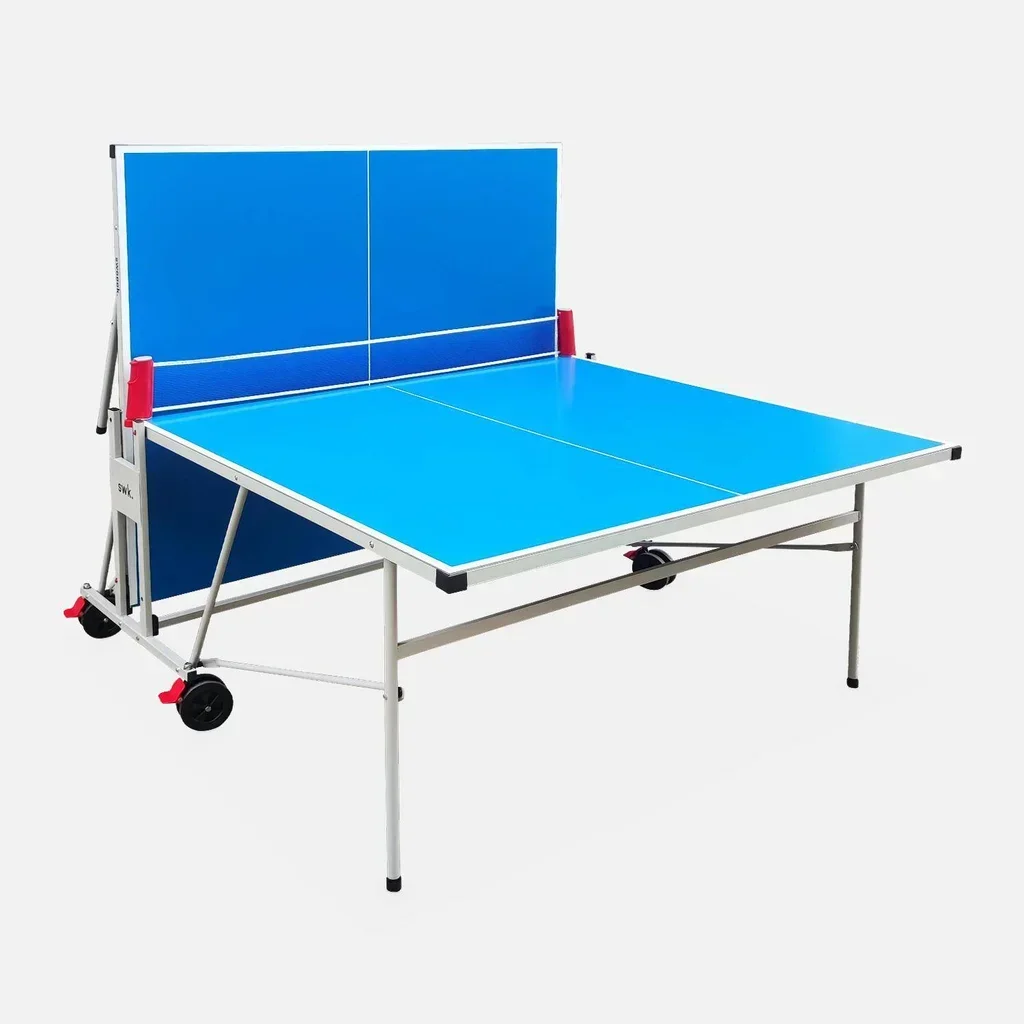 Table ping pong extérieure pliable avec raquettes et balles - Set complet premium