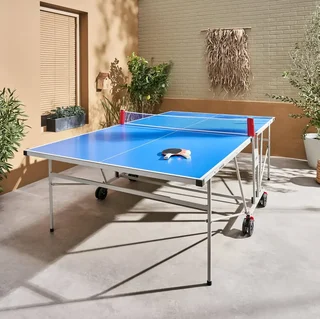 Table ping pong extérieure pliante avec 4 raquettes et 6 balles