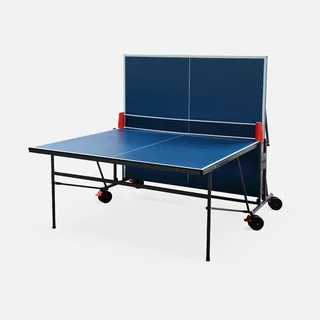 Klappbarer Indoor Tischtennistisch mit Schlägern, Bällen und Schutzhülle