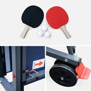 Table ping pong intérieur pliante haut de gamme avec raquettes et balles