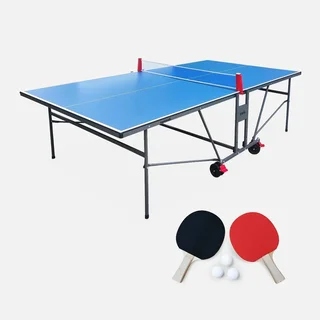 Table ping pong intérieur pliante haut de gamme avec raquettes et balles