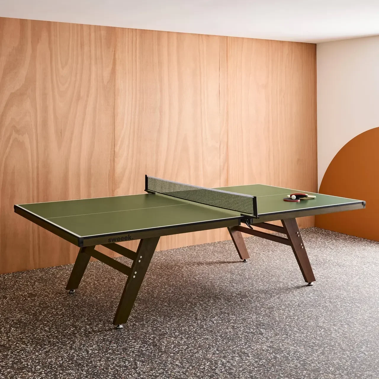 Table ping-pong intérieur premium avec 2 raquettes et 3 balles