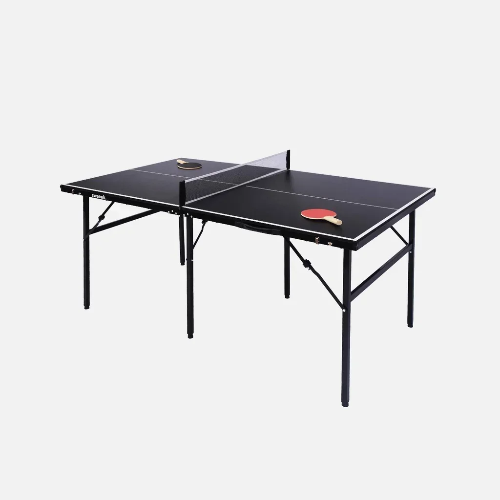 Table de ping pong intérieure pliable médium avec 2 raquettes et 3 balles