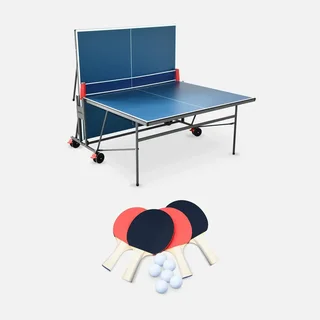 Table de ping-pong pliable intérieur avec 4 raquettes et 6 balles