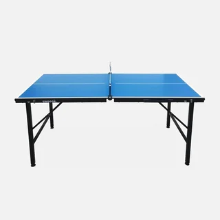 Table ping-pong pliante compacte intérieure avec 4 raquettes et 6 balles