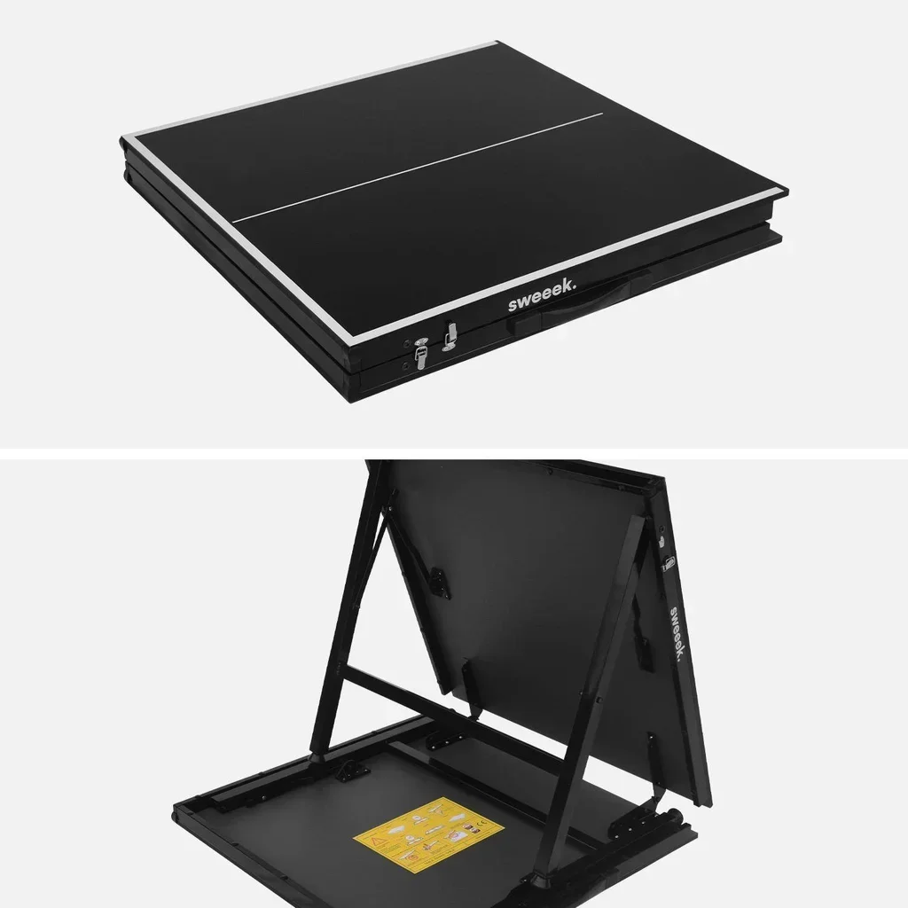 Table ping-pong pliante compacte intérieure 4 raquettes 6 balles famille
