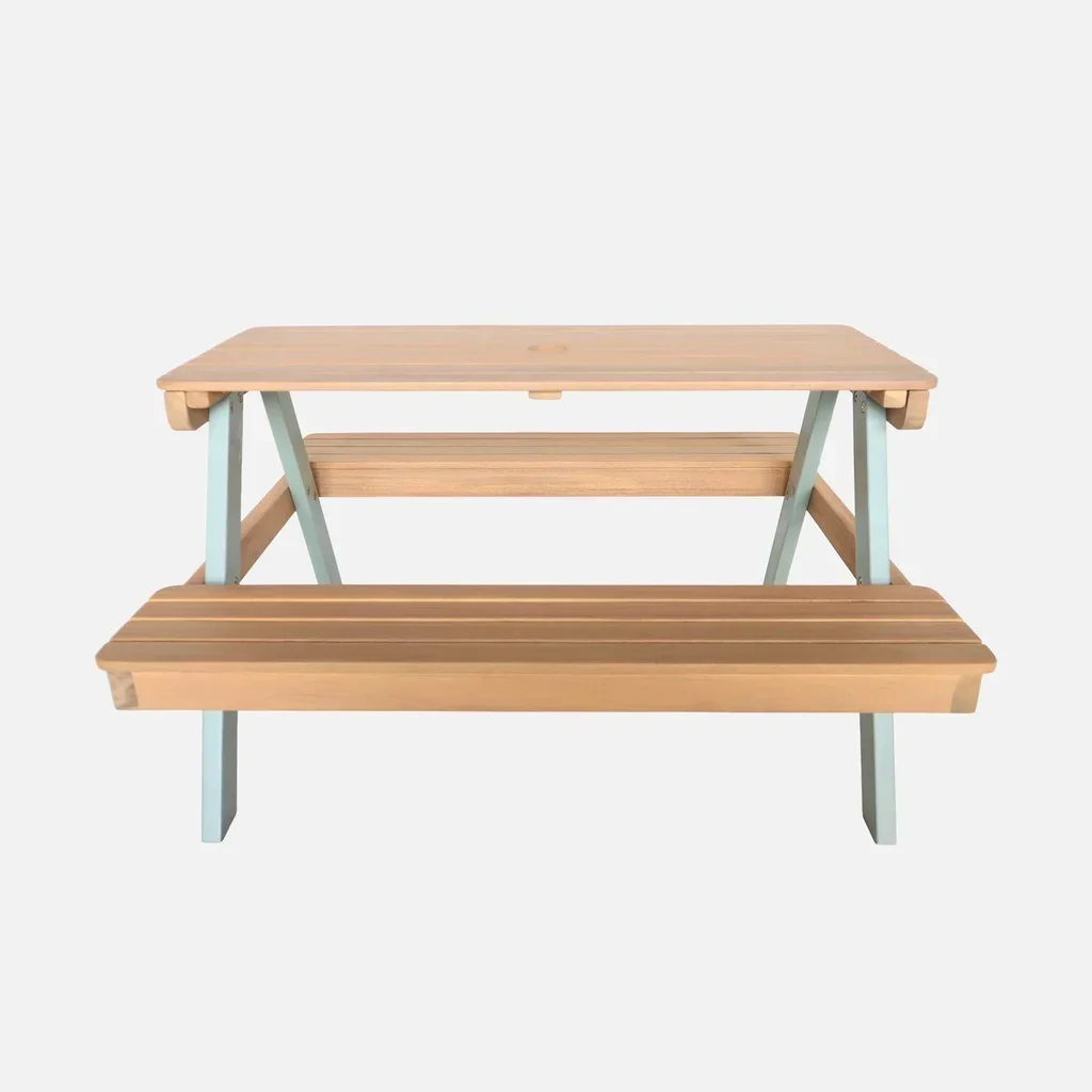 Table pique-nique bois acacia enfants 4 places jardin