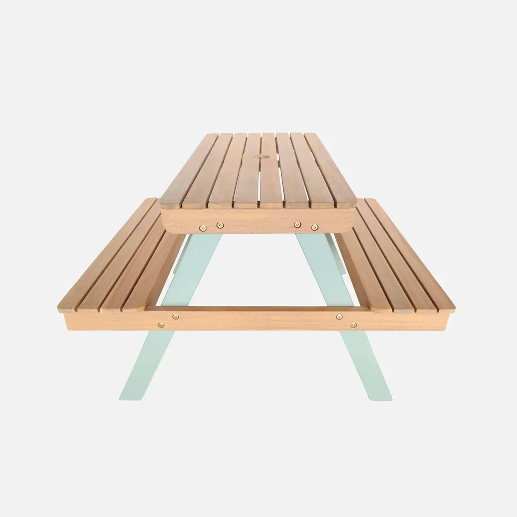 Tavolo picnic bambini legno acacia 2 posti giardino esterno