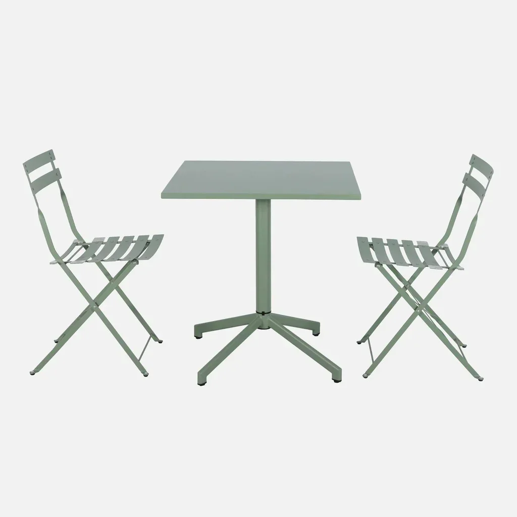 Table bistrot pliante métal jardin 2 places Chiara Emilia