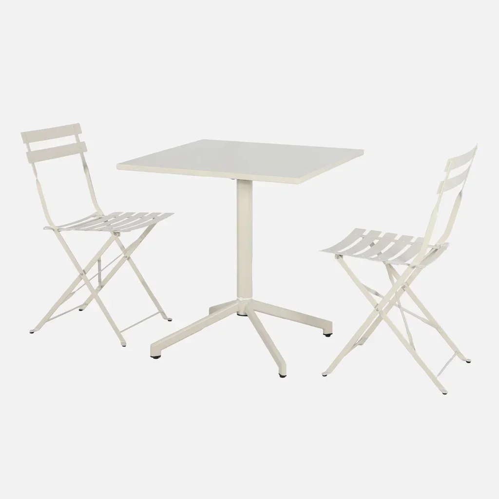 Table pliante bistrot métal jardin 2 sièges Chiara Emilia