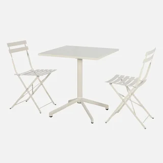 Table pliante bistrot métal jardin 2 sièges Chiara Emilia